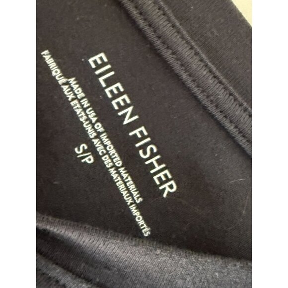 Eileen Fisher Black Organic Cotton Blend Relaxed Fit Dress With 3/4 Sleeves & Si - Picture 3 of 8